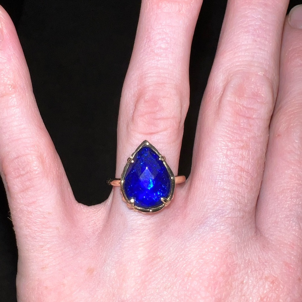 Kendra Scott gold ring - blue